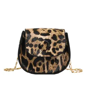 2026 New Mini Leopard Saddle Bag | Korean Color-Block Chain Crossbody | Trendy Spring/Summer Purse