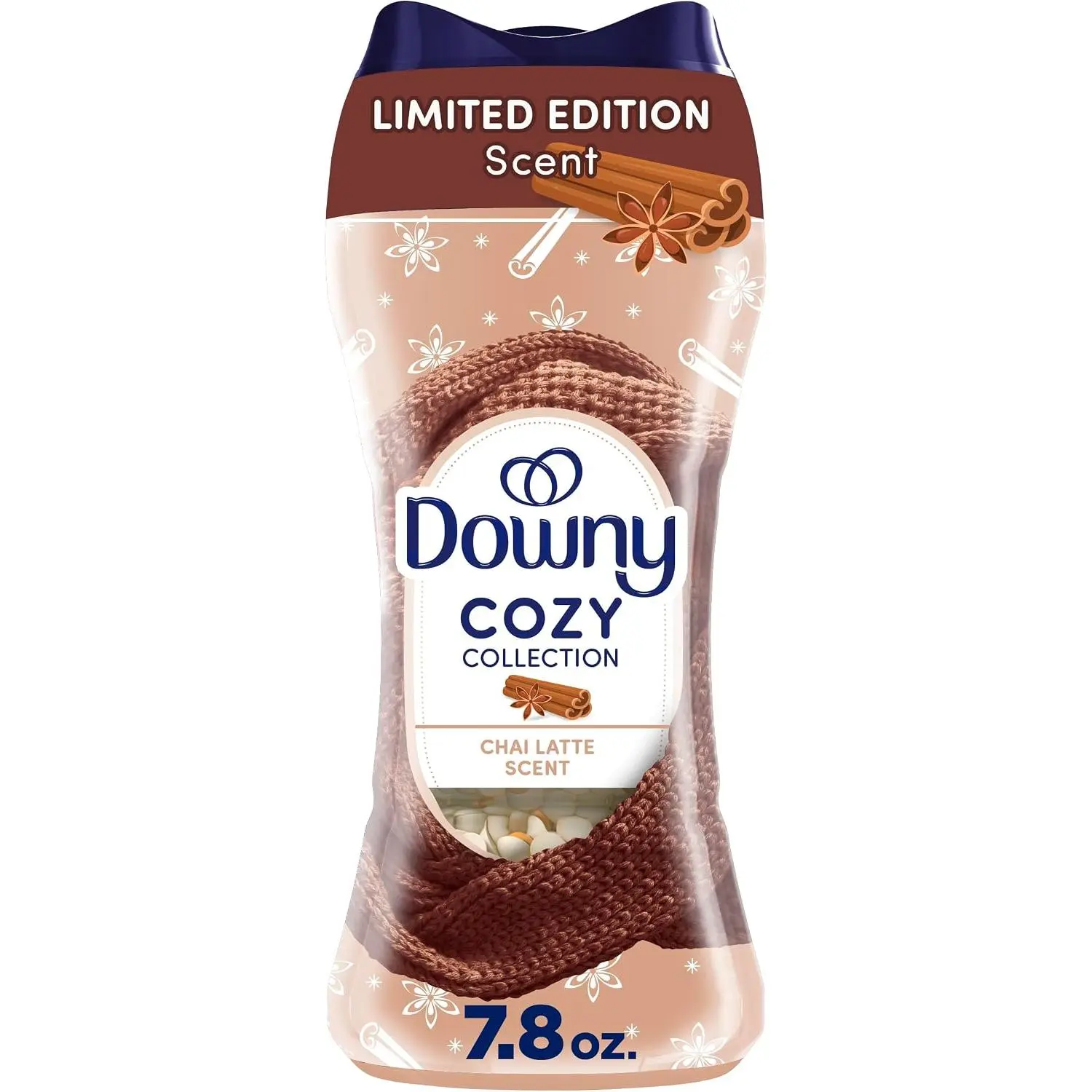 Downy Cozy Collection In-Wash Fabric Softener Laundry Scent Booster Pellets, Limited-Edition Chai Latte Scent, 7.8 oz, Baby Laundry Care Compatible