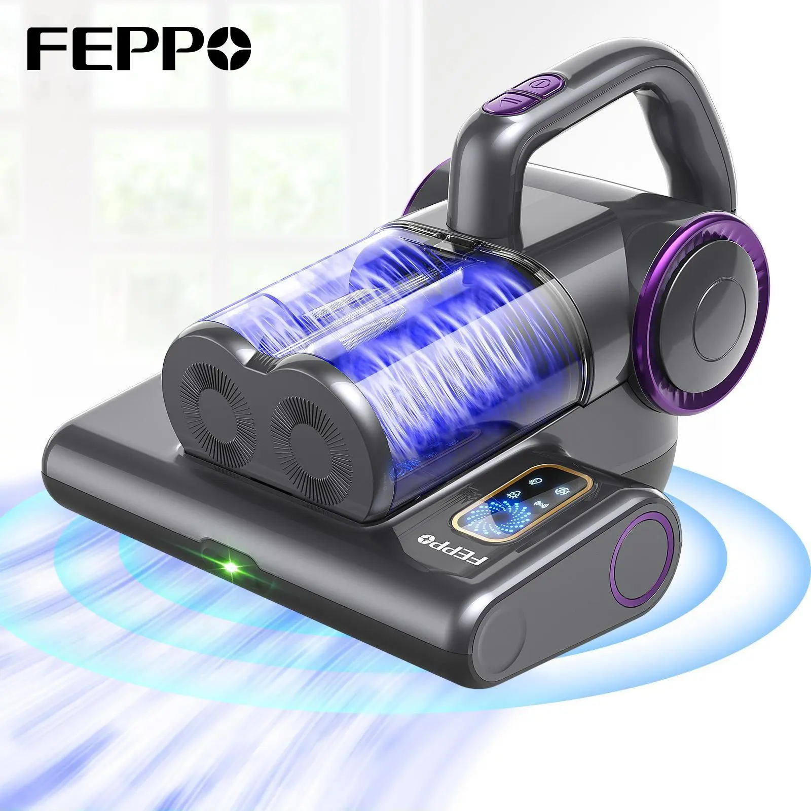 FEPPO Mattress Vacuum Cleaner - 120V Built-In Filter Cleaning Machine with UV-C Light, Powerful Suction for Dust Mite Removal on Beds, Sofas | Household Items, Room Gadgets, Upholstery,back to school,back to school haul