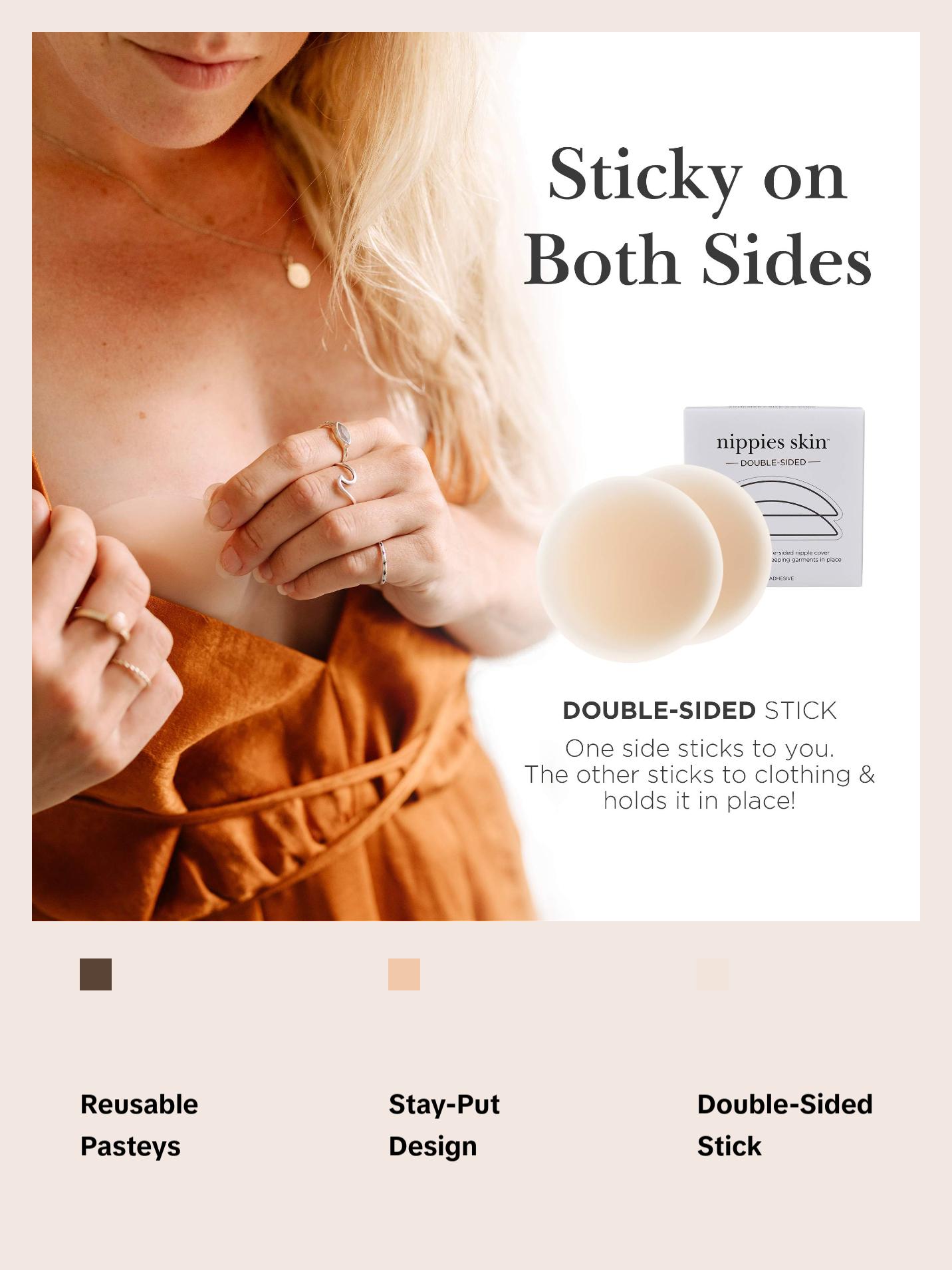Nippies Double-Sided Sticky Nipple Covers - Reusable Breast Pasties - One Side Sticks To You, The Other Sticks To Your Clothes - Stay Put In Place Nippies Double-Sided Sticky Nipple Covers - Reusable Breast Pasties - One Side Sticks To You, The Other Sticks To Your Clothes - Stay Put In Place