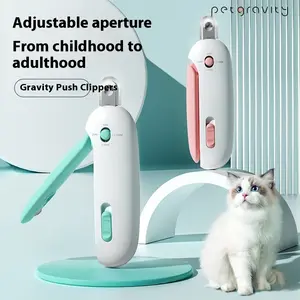 Cat Nail Scissors with Gravity Push Mechanism, Pet Cat Claw Care Grooming Tool