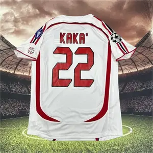 2006 2007 Away Retro White No.22 Kaka Short Sleeved Soccer Jersey