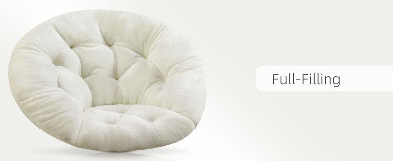 【Deal】Sweet Furniture X-Large Faux Fur Saucer Chair Comfy Lounge Chair for Bedroom Living Room, Folding Seat for Teens Adults,Soft Padded and Metal Frame