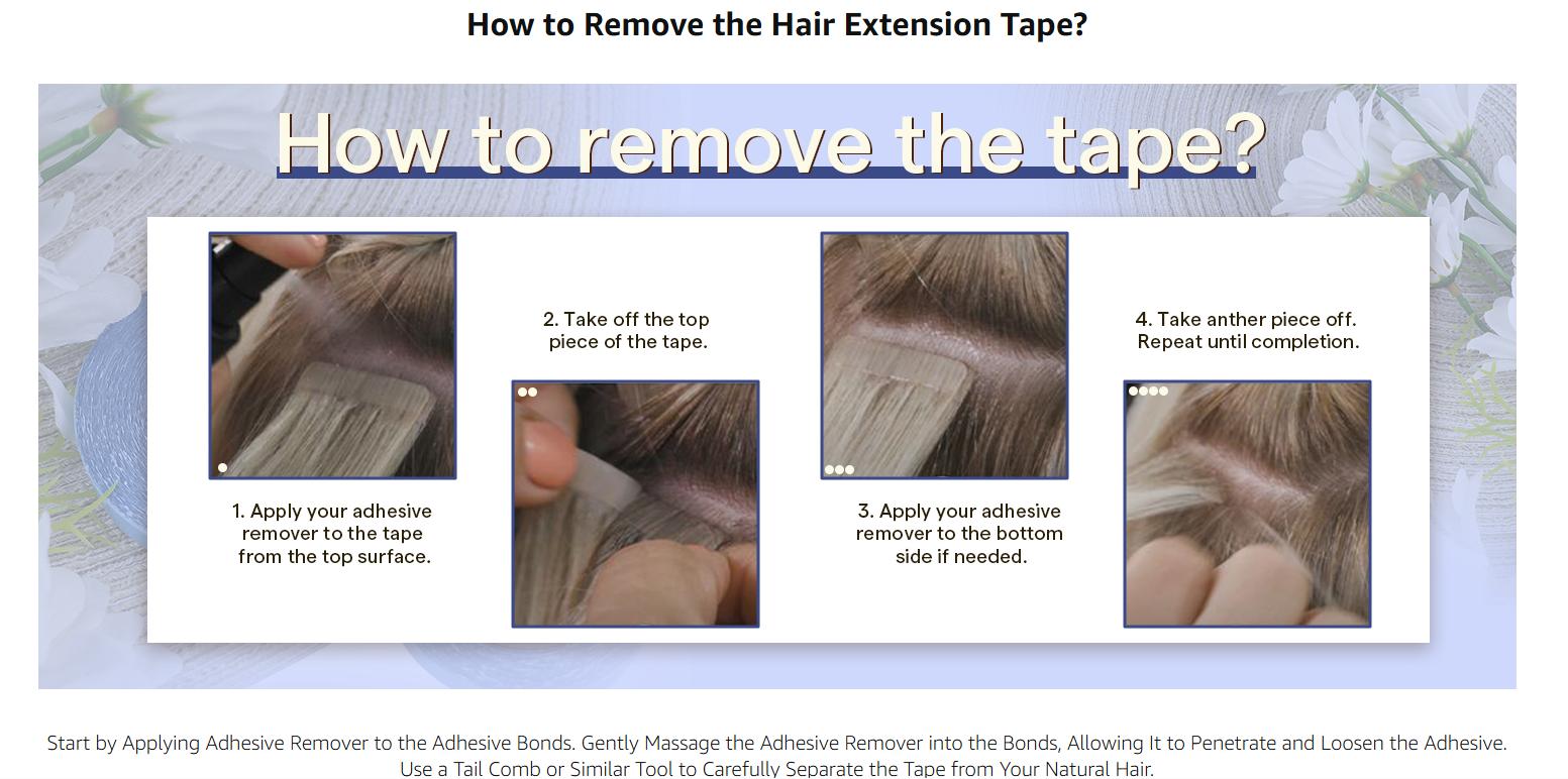 Full Shine Tape in Hair Extension Remover Adhesive, Replacement Tape, Extension Glue Remover, Fast Acting Hair Extensions Remover Comfort Care