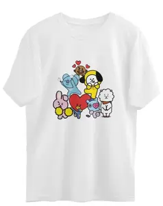 Cute BT21 TShirt, BT21 Merch, Kpop Fan Shirt, Gift for Army, Bangtan Lover Tee, Fan lover, Short Sleeve Crew Neck T-Shirt, Pull On, Casual