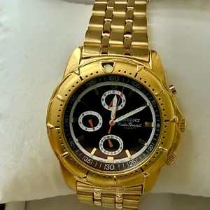 brand new Orient gold stainless steel black dial analog Men' s Latest Watch CTS0000B0
