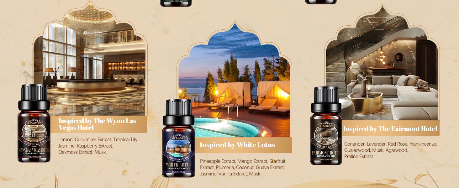 Aeshory Essential Oil Collection 6 Bottles of 6 Essential Oil Blends for Diffusers Candles Soap Making Aroma Perfume Scented Liquid for Enhancing Your Environment