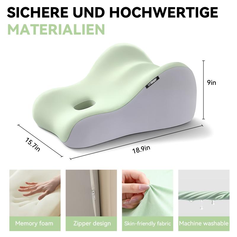 【Holiday Haul】1Pack Wedge Pillow for Adults Ergonomic Memory Foam Design Soft Fabric Comfortable Back Neck Leg Support Face Down Reading Pillow Modern Simple Style Versatile Home Use