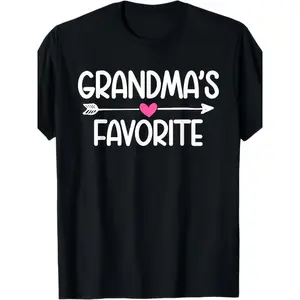 Grandmas Favorite Funny Granddaughter Apparel |   Im Grandma'S Favorite Granddaughter Humor Funny Family Quote T-Shirt Men Medium Black, Casual Crew Neck, Regular Fit, All-season Wear