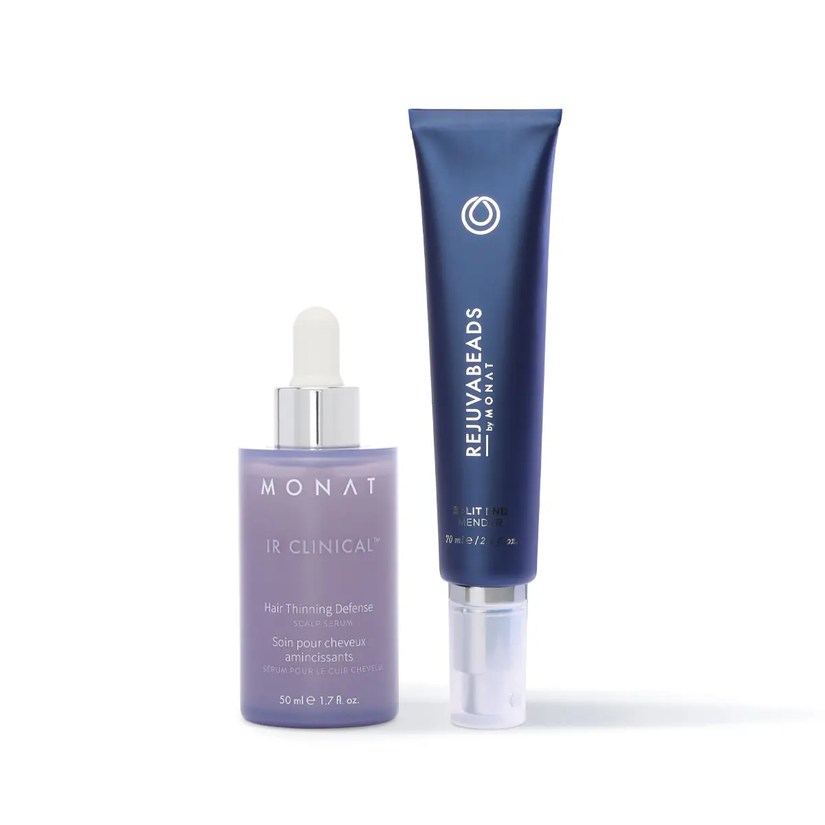 MONAT Scalp to Ends Duo – Hair Thinning Defense Serum & Split End Repair Treatment Set Pomegranate Fragrance Lightweight Haircare