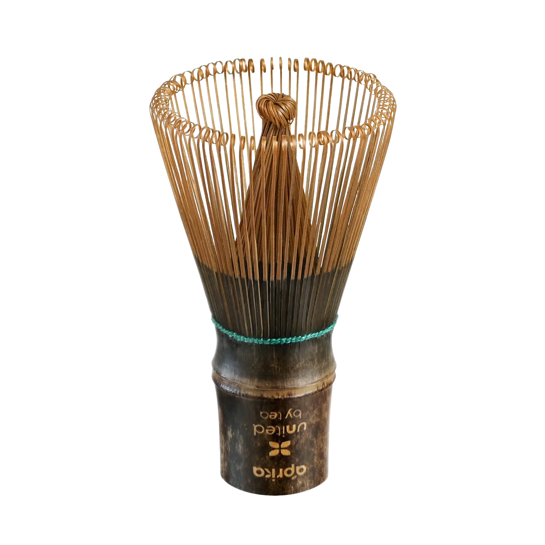 Aprika Life Dark Bamboo Matcha Whisk 100 Prongs - Thin Lightweight & Thick Eco-Friendly Chasen for Perfect Matcha Experience