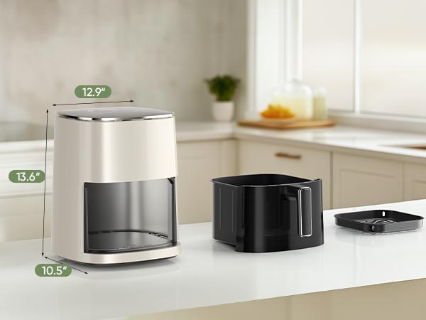 12-in-1 Air Fryer 6.34 QT with Dishwasher Safe Parts — Roast, Crisp, Reheat & Dehydrate | Includes 20 Healthy Recipes