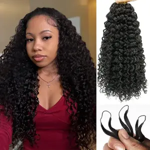 Human Hair Crochet Extensions  Pre-Separated 50g/Pack – Knotless Boho Braids, 4-5 Packs for Full Head, Curly Crochet Human Hair Knotless Pre-Separated Water Wave Human Hair Lightweight Reusable Feather Crochet Hair Extensions