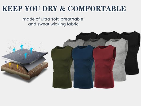 COOFANDY Men's 3 Pack Workout Tank Tops Gym Muscle Tee Bodybuilding Fitness Sleeveless T Shirts