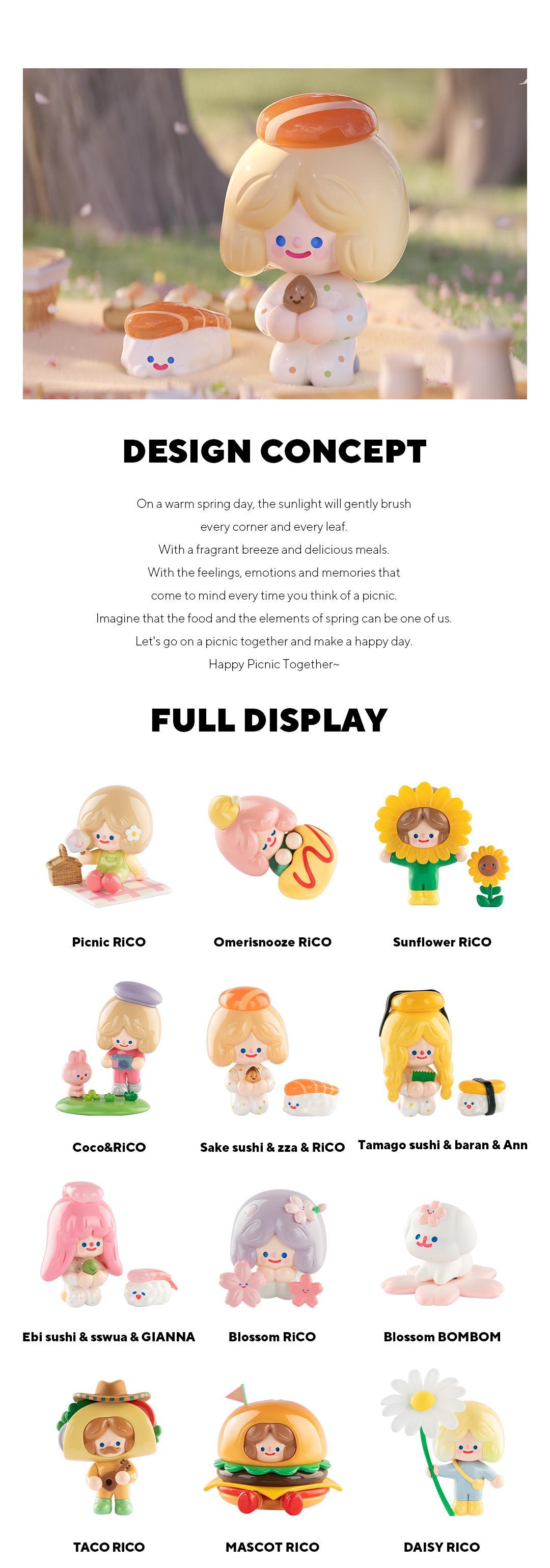[FINDING UNICORN] RiCO Happy Picnic Together Series Blind Box Cute Figures Desktop Ornament Collectible Toys Birthday Gifts HQ7Q242NUL