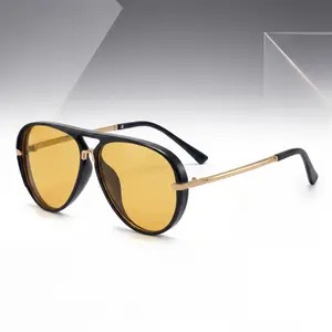 Aviation Sunglasses Women Brand Designer Pilot Sun Glasses Uv400 Simple Fashion Suitable Shades Gold Trim Black Frame Unisex