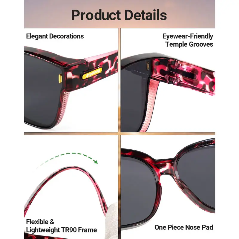 Meeloog Polarized Fit Over Glasses Sunglasses for Women Men  display picture 3