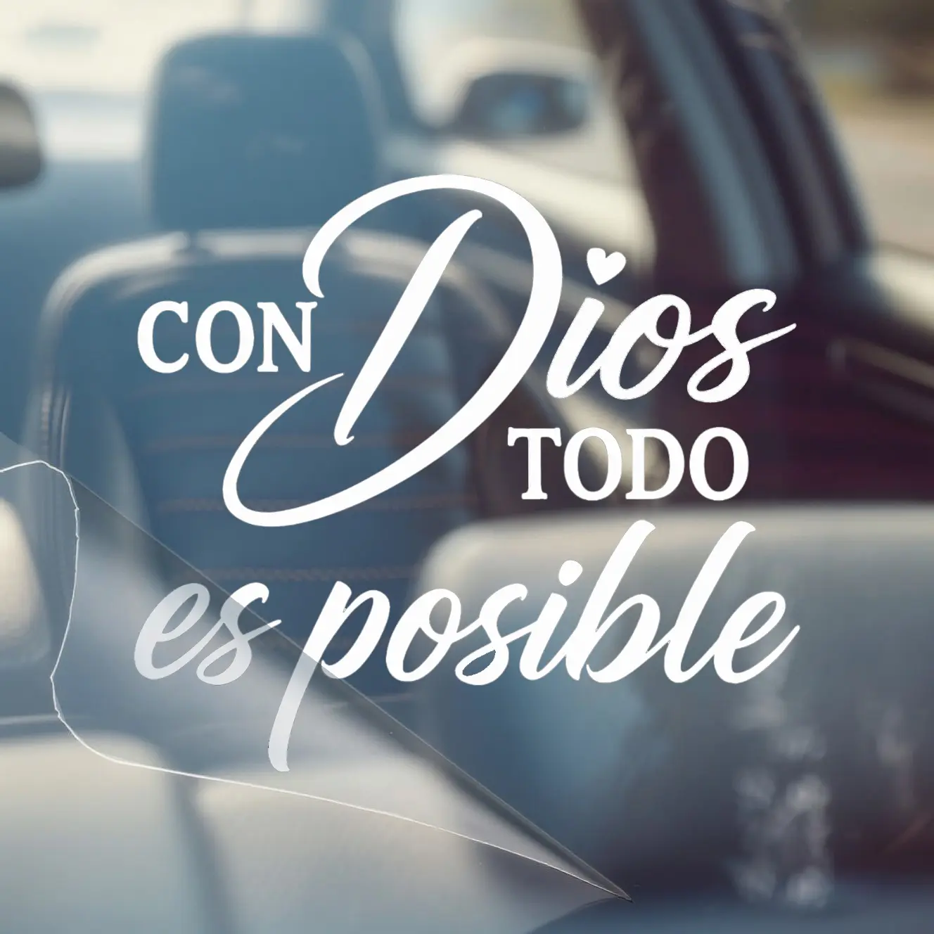 Spanish Inspirational Car Decal | Summervibes Con Dios Todo Es Posible | Vinyl Sticker | Multiple Colors Available | Faith Decal  Waterbottle Stickers, Laptop Stickers Fit for Cars Windows Bumpers Trucks Motorcycles or Any Other Smooth Surface