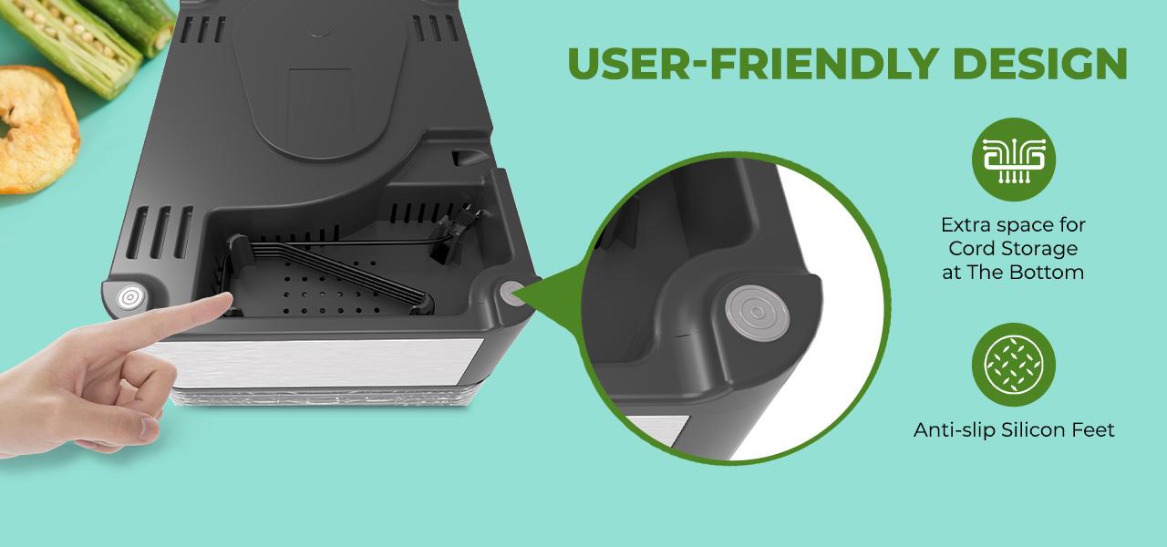 Rosewill Compact Food Dehydrator, 5 Stackable Trays with Adjustable 48H Timer and Temperature Control - Electric Food Preserver for Jerky, Fruits, Veggies, Meat & Dog Treats