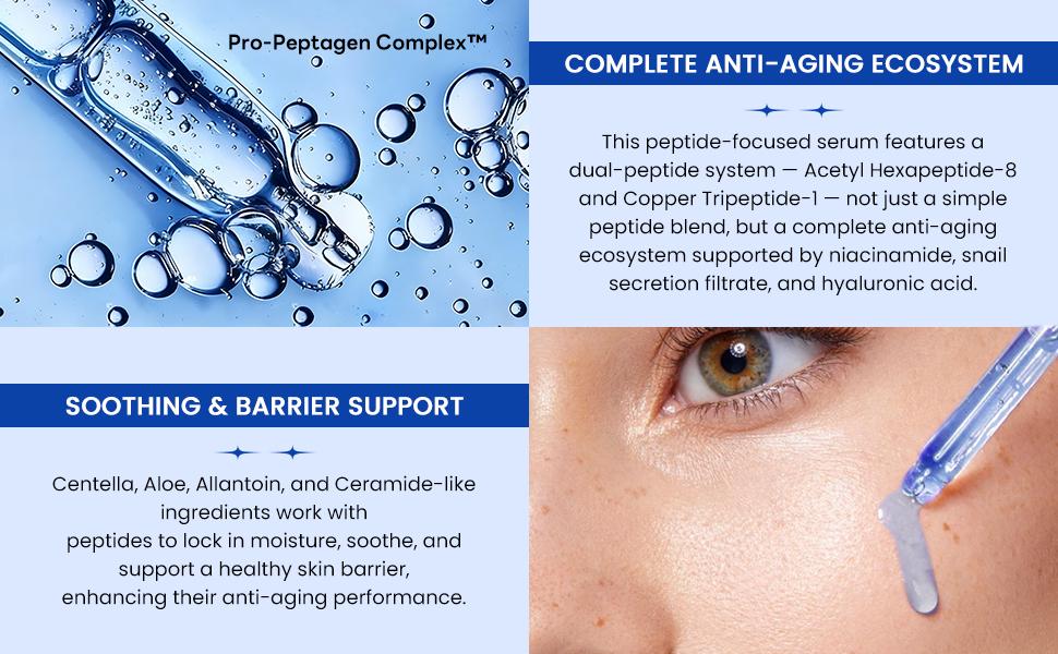 ghk cu peptide simple peptide 2 bottles）GHK-Cu Copper Peptides Serum for Face: Advanced Anti-Aging Serum  with Multi-Peptide and Niacinamide for Fine Lines and Skin Elasticity with  Hyaluronic Acid