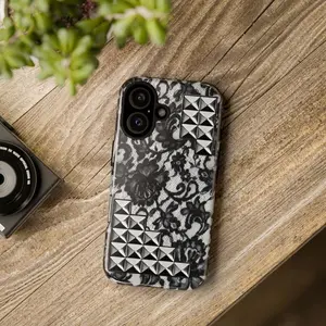 Lace & Studs Phone Case, Tough Cases, Stylish iPhone Accessory, Trendy Gift, Gothic Art, Unique Design
