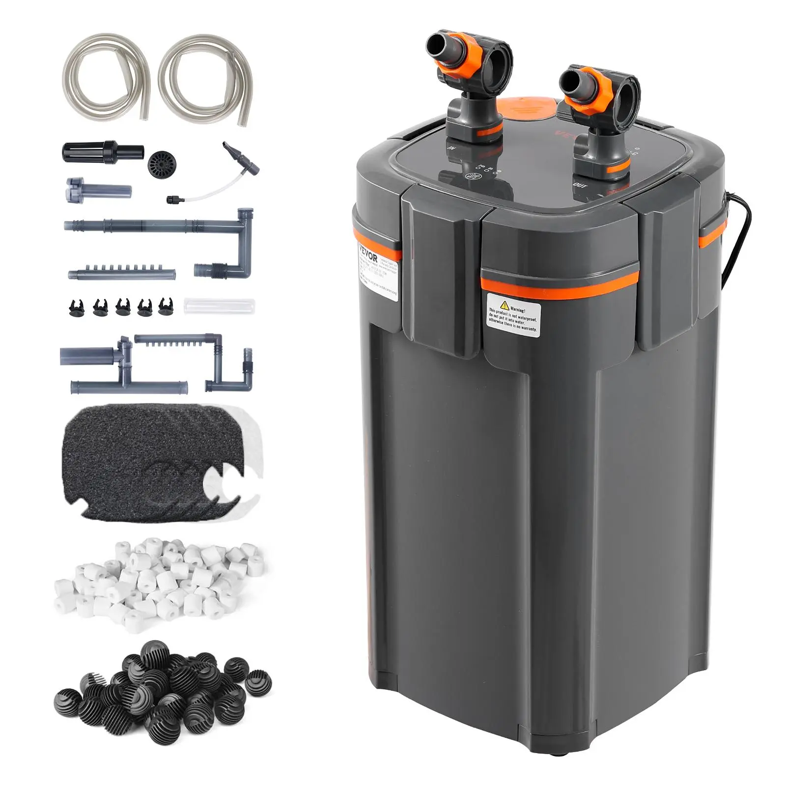 【SummerFinds】VEVOR Aquarium Filter 660GPH,  , 5-Stage Canister Filter 235 Gallon, Ultra-Quiet Internal Aquarium Filter with UV Protection, Submersible Power Filter with Multiple Function for Fish Tanks, 25W