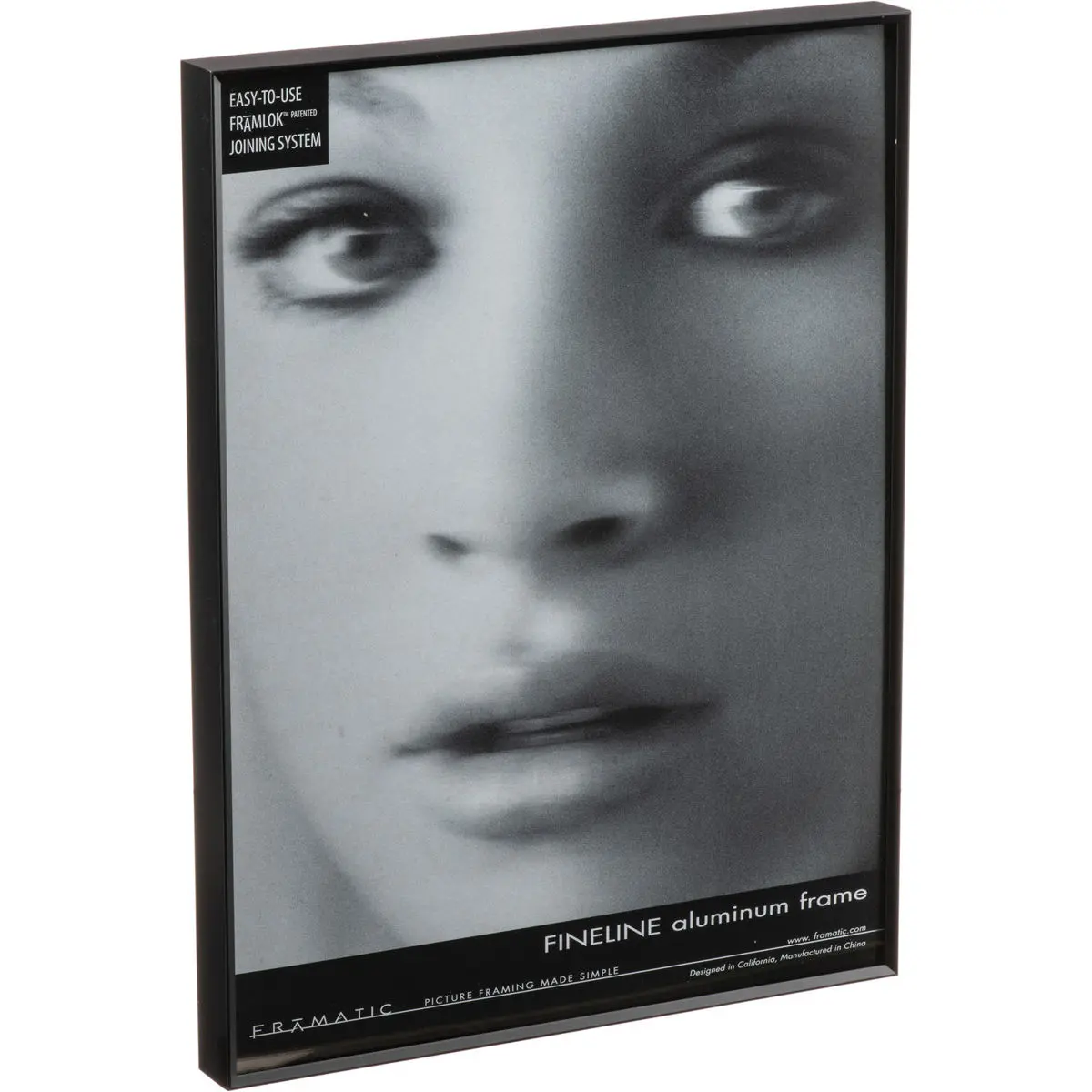 Minimalist Framatic Fineline 18x24in Aluminum Frame, Thin Profile, Quick Install for Baby & Maternity Room Decoration, Black