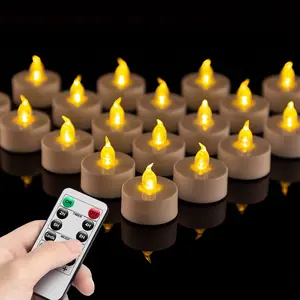 12pcs Flameless LED Tea Lights with Remote & Timer, 200+Hours Realistic Flickering Battery Candles for Seasonal, Tabletop, and Centerpieces Decor