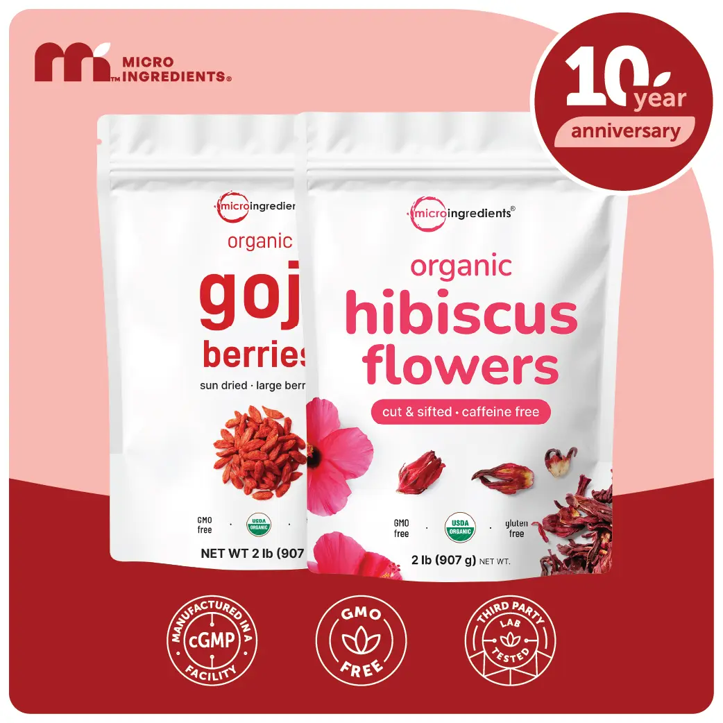 Eva's Berries and Flowers Bundle: Goji Berries 2lb & Hibiscus Flowers 2lb Eva's Berries and Flowers Bundle: Goji Berries 2lb & Hibiscus Flowers 2lb