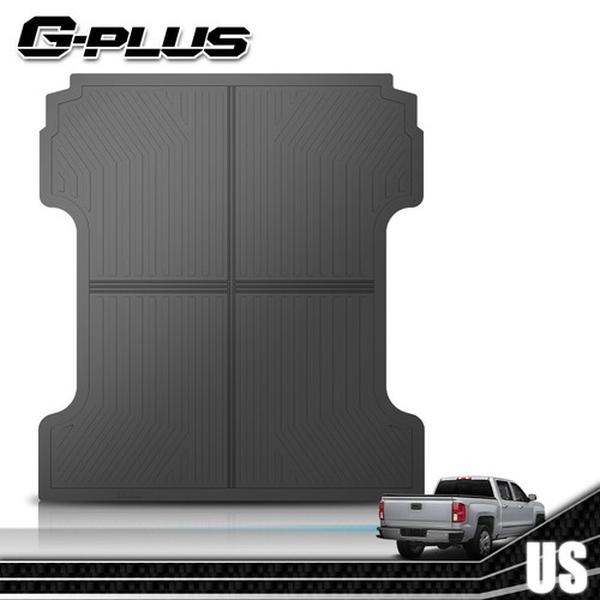 G-PLUS Truck Bed Mat Liner Compatible with Chevy Silverado GMC Sierra 1500 2014-2018 with 5'8" Bed, All Weather Protection TPE Heavy Duty Trunk Mat Black