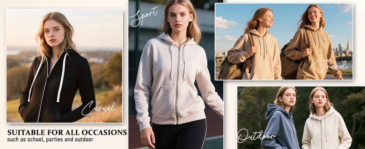 ZITY Hoodies for Women Winter Fleece Sweatshirt - zip up hoodies Thick Sherpa Lined Hooded Jacket sweatshirts Casual Black Womenswear Long Sleeve Basic Coats gifts SpringStatements