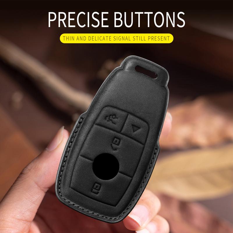 Key Fob Cover Compatible for 2017-2023 E Class 2019-2023 A Class S G CLA CLS CLK GLC AMG Full Protection Key Case Shell Remote Key
