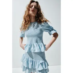 H&M Smocked denim blouse