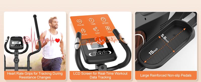 ANCHEER Upgraded Elliptical Machine with 16-Inch Stride 400LBS Capacity Ultra-Quiet 14 Resistance Oversized Pedals Phone Holder for Home Exercise ANCHEER Upgraded Elliptical Machine with 16-Inch Stride 400LBS Capacity Ultra-Quiet 14 Resistance Oversized Pedals Phone Holder for Home Exercise