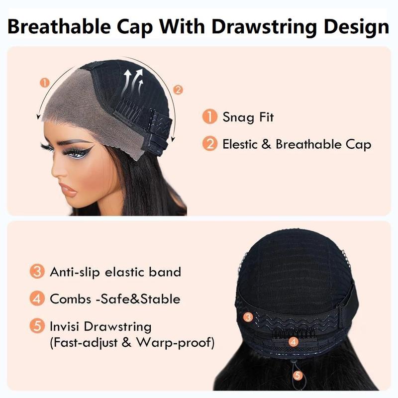 [200% Density] Menglle Yaki Loose Wave/Yaki Straight/Yaki Burmese Curly/Loose Deep Wave No Yaki 13x4 Lace Front Wigs Human Hair Pre Cut Lace Glueless Yaki Bounce Wand Curly Wig Natural Hairline Beginner Friendly#springfresh#GiftedInLove