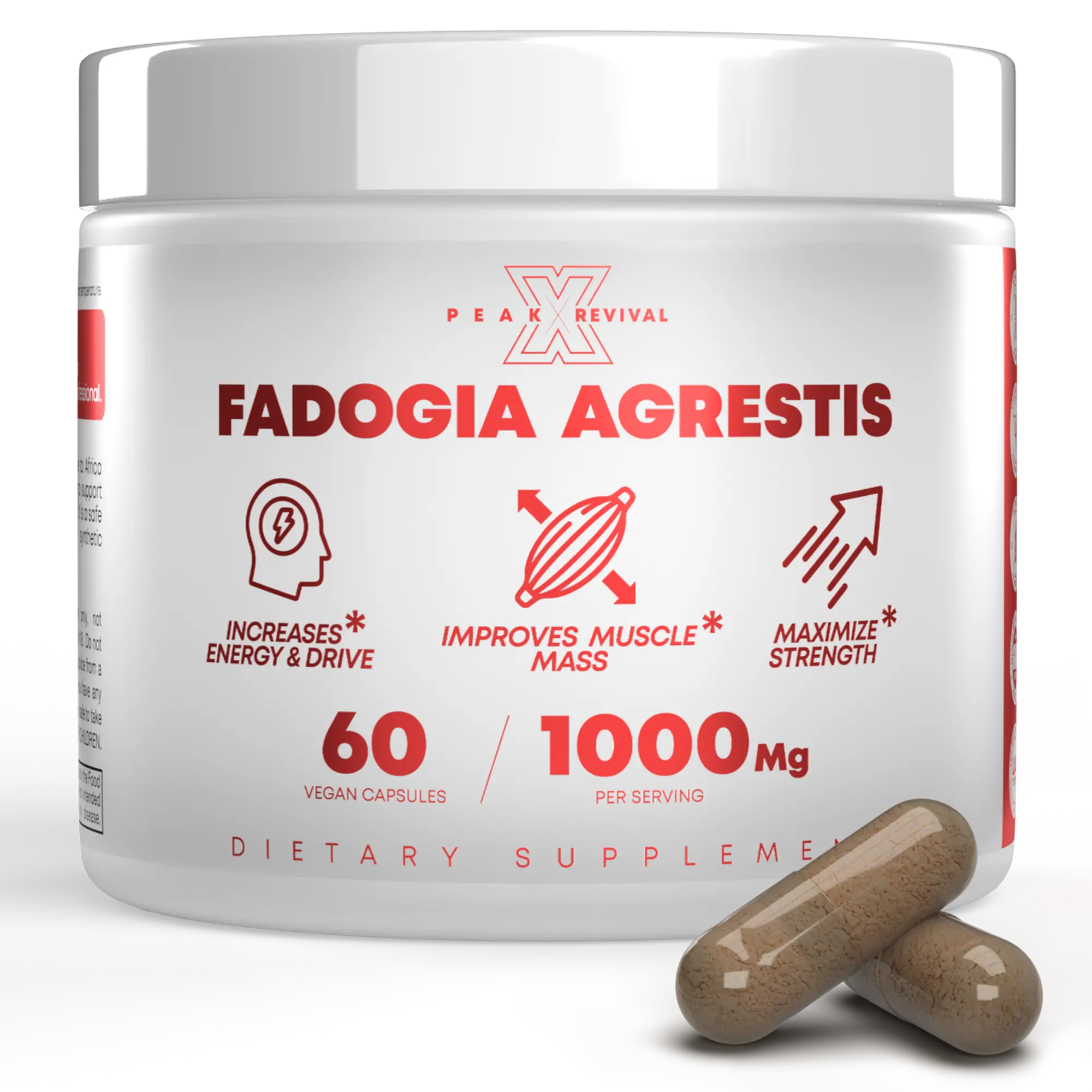 Fadogia Agrestis 1000mg – Testosterone Booster for Men – Natural Testosterone Support, Strength, Stamina, Energy, Muscle Growth & Recovery – Men's T Booster Pills, Vegan, Non-GMO, Third-Party Lab Tested, 60 Capsules
