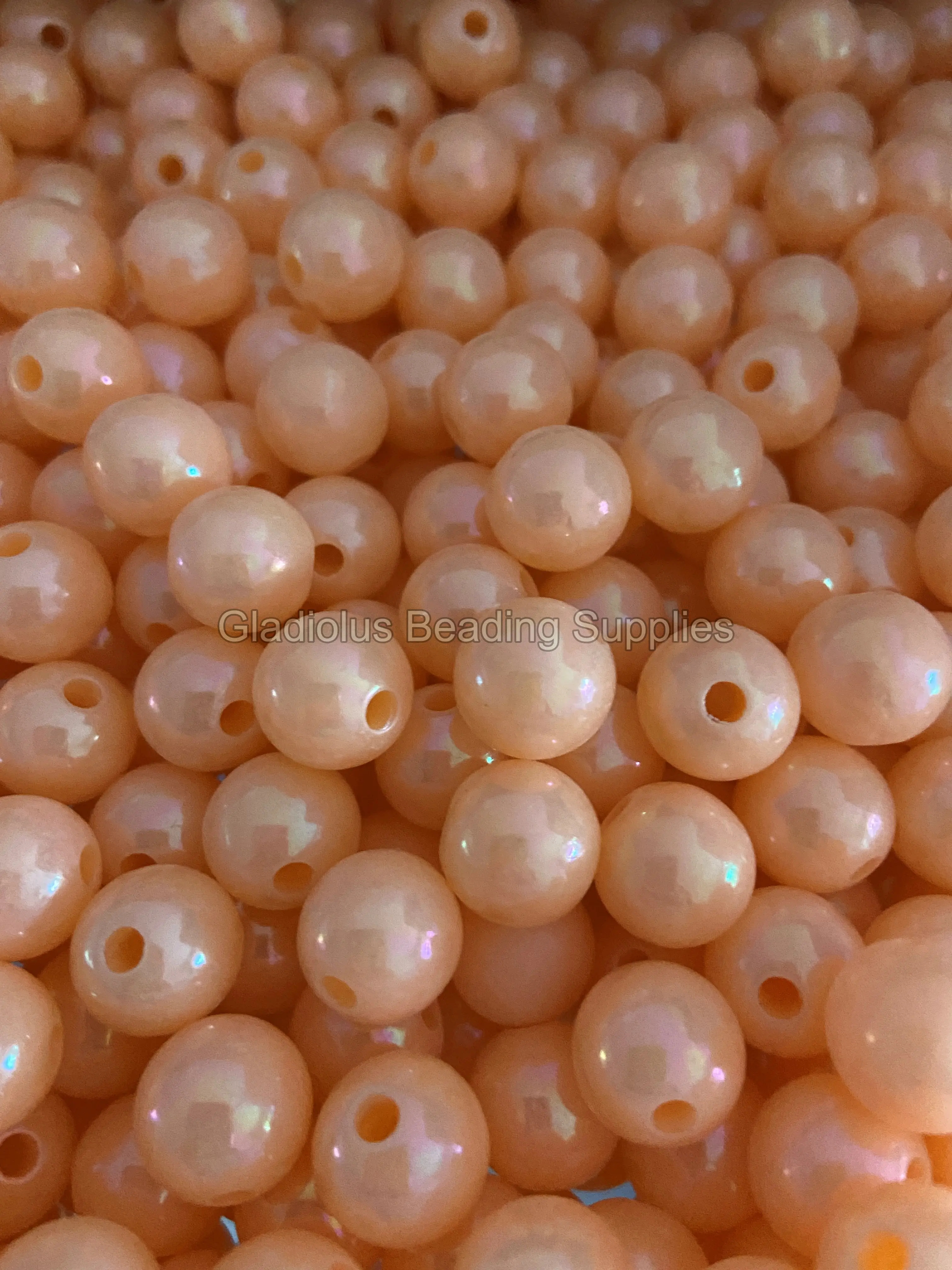 12mm Ab Coral Beads, Shiny Beads, Round, Loose, 0.47 inches, Chunky, Gumball
