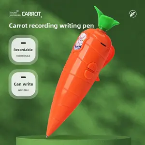 Super Adorable Carrot Pen!  2-in-1 Voice Recorder & Writing Pen | Perfect for School, Office & Gifts recording audio