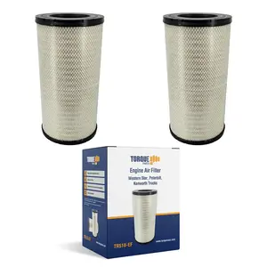 TORQUE RS3534 Engine Air Filter 25.4" x 13.0" for Select Kenworth T800 W900 W900L Peterbilt 378 379 388 389 Western Star 4900 Replaces 46863 AF25248 6863 LAF3302 6863 TR518 2 PCS