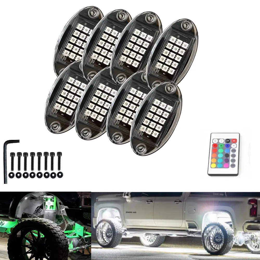 Waterproof SMD Rock Lights Kit with SMD Technology for Indoor & Outdoor Use Easy Installation Durable Construction Ideal for Outdoor Decor and Indoor Lighting