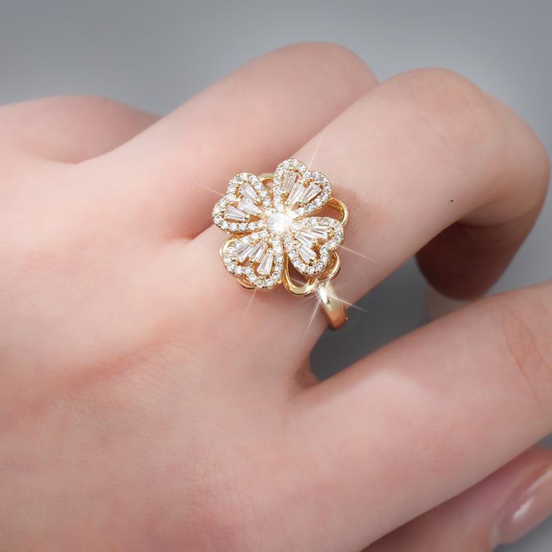 MEIITRUE 14K Gold Plated Fidget Anxiety Rings for Women,  2 Pack Stress Relieveing Rings, Trendy All-match & Exquisite Jewelry