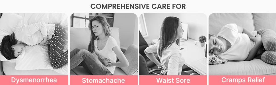 IDOO Portable Cordless Heating Pad, Spring Glow Up, Triple Vibrating Waist & Abdominal Massager for Cramps Relief, 5S Fast Heating, Perfect Gift for Women, Period Cramp Solution, Endometriosis Pain Relief