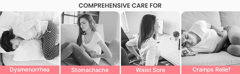 IDOO Portable Cordless Heating Pad, Valentines Day Gift, Triple Vibrating Waist & Abdominal Massager for Cramps Relief, 5S Fast Heating, Perfect Gift for Women, Period Cramp Solution, Endometriosis Pain Relief