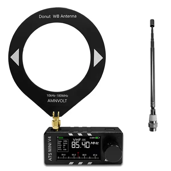 Aluminium Cordless Ham Radio (V4B Version) - 1.9-Inch IPS, Automatic DSP Chip, ABS Housing, ATS Si4732 Stereo Audio, High-Impedance Headphone Amplifier, 360° Antenna, 3000 mAh Battery, Type-C Charging, H.J. Berndt Firmware Support, Storage Bag, Portable,,