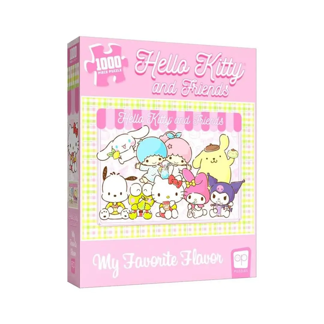 USAopoly Official HK License Hello Kitty and Friends My Favorite Flavor 1000-Piece Puzzle - Precision-Cut Pieces, High-Resolution Artwork, Ideal for Fans, Gatherings, Group Puzzle Fun