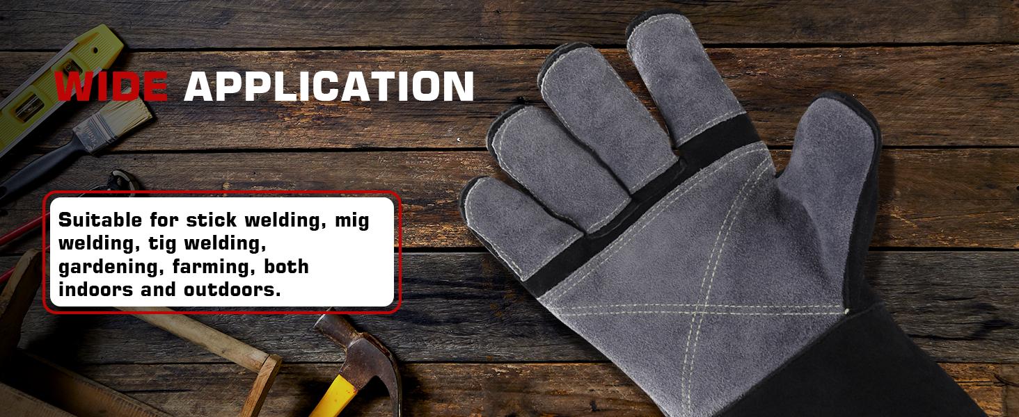 ARCCAPTAIN Welding Gloves 932℉ Heat/Fire Resistant 16 24 inches Gloves for Stick, Mig, Forge, BBQ, Grill, Fireplace, Baking, Stove Working Protection