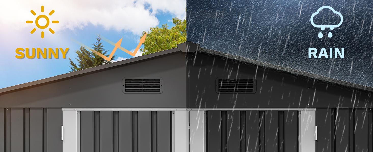 【Dealsforyoudays】Yitahome 10x8FT Large Metal Outdoor Storage Shed, Heavy Duty Tool Storage Sheds for Backyard Patio Lawn, Ideal for Bicycles, Garden Tools, and Lawn Equipment, Easy Assemble