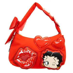 Whatever Makes You Happy Betty Boop Padded Nylon Baguette with Webbing Strap