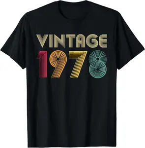 100%cotton Vintage 1978 Men Women 48 Years Old 48th Birthday Gift T-Shirt