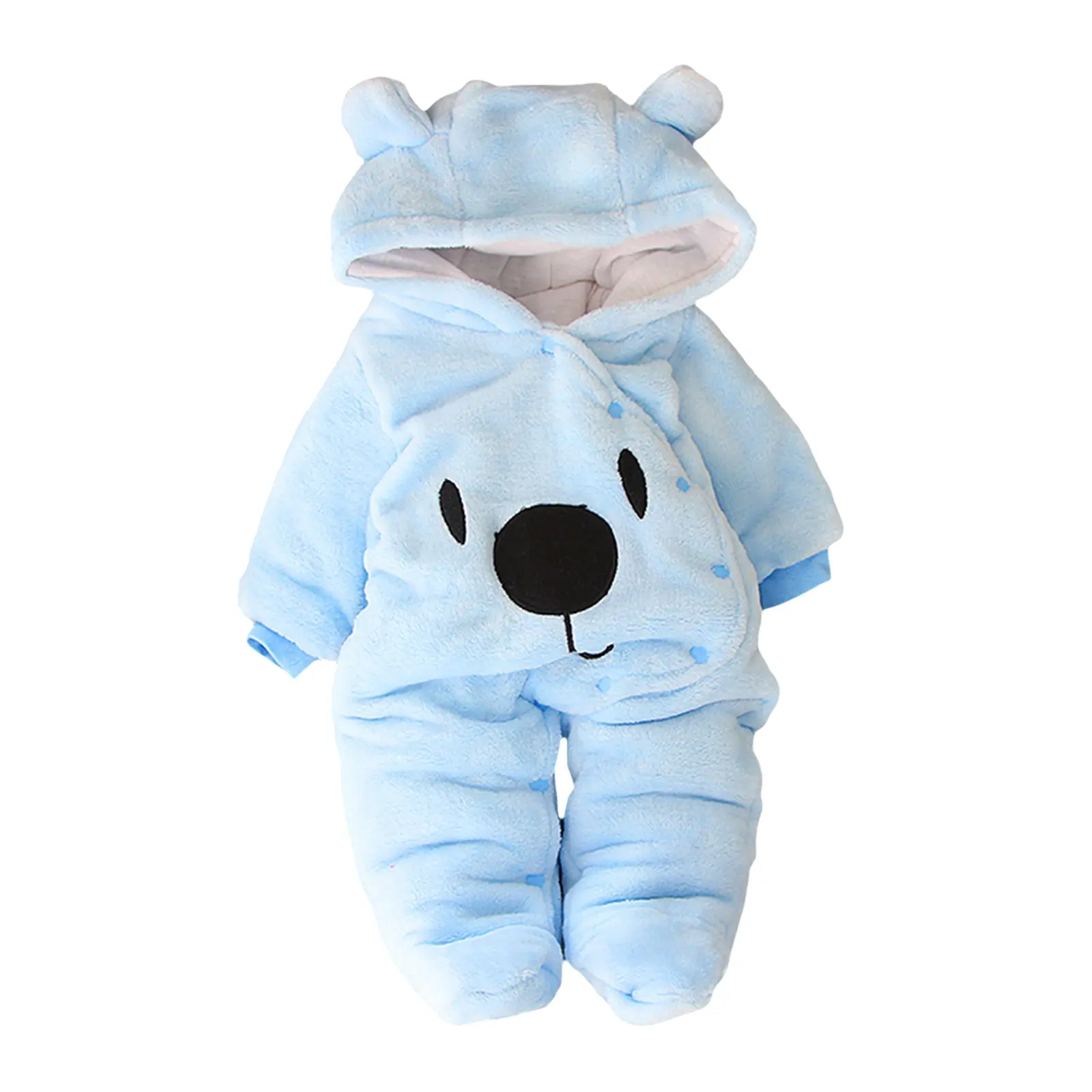 2026  NewBaby Hooded Footie Romper Snap Up Fleece Snowsuit Winter Outwear Cute Pattern Jumpsuit